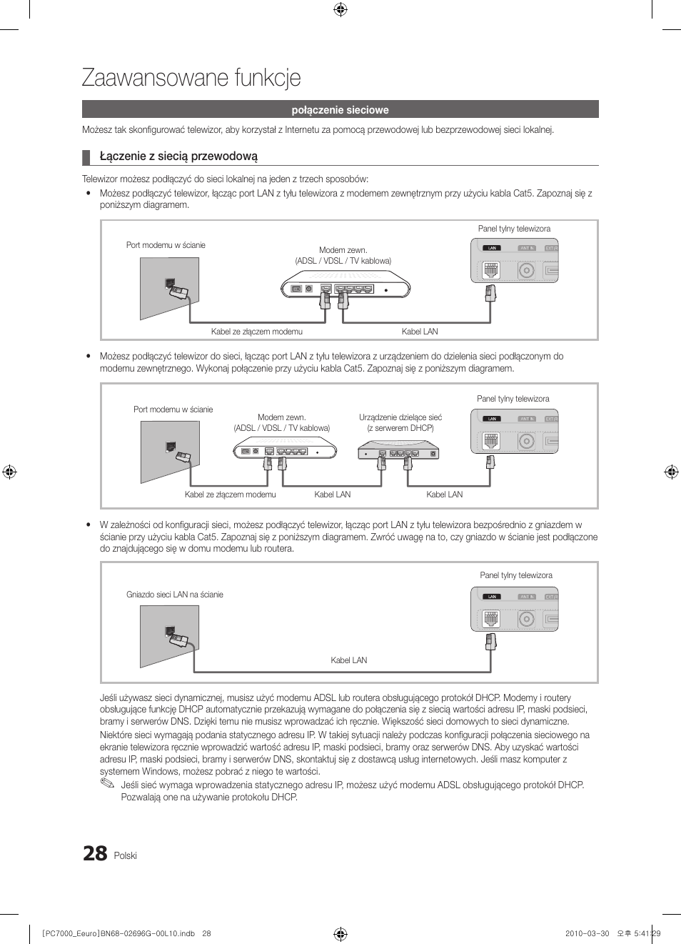 Zaawansowane funkcje | Samsung PS50C7000YW User Manual | Page 152 / 621