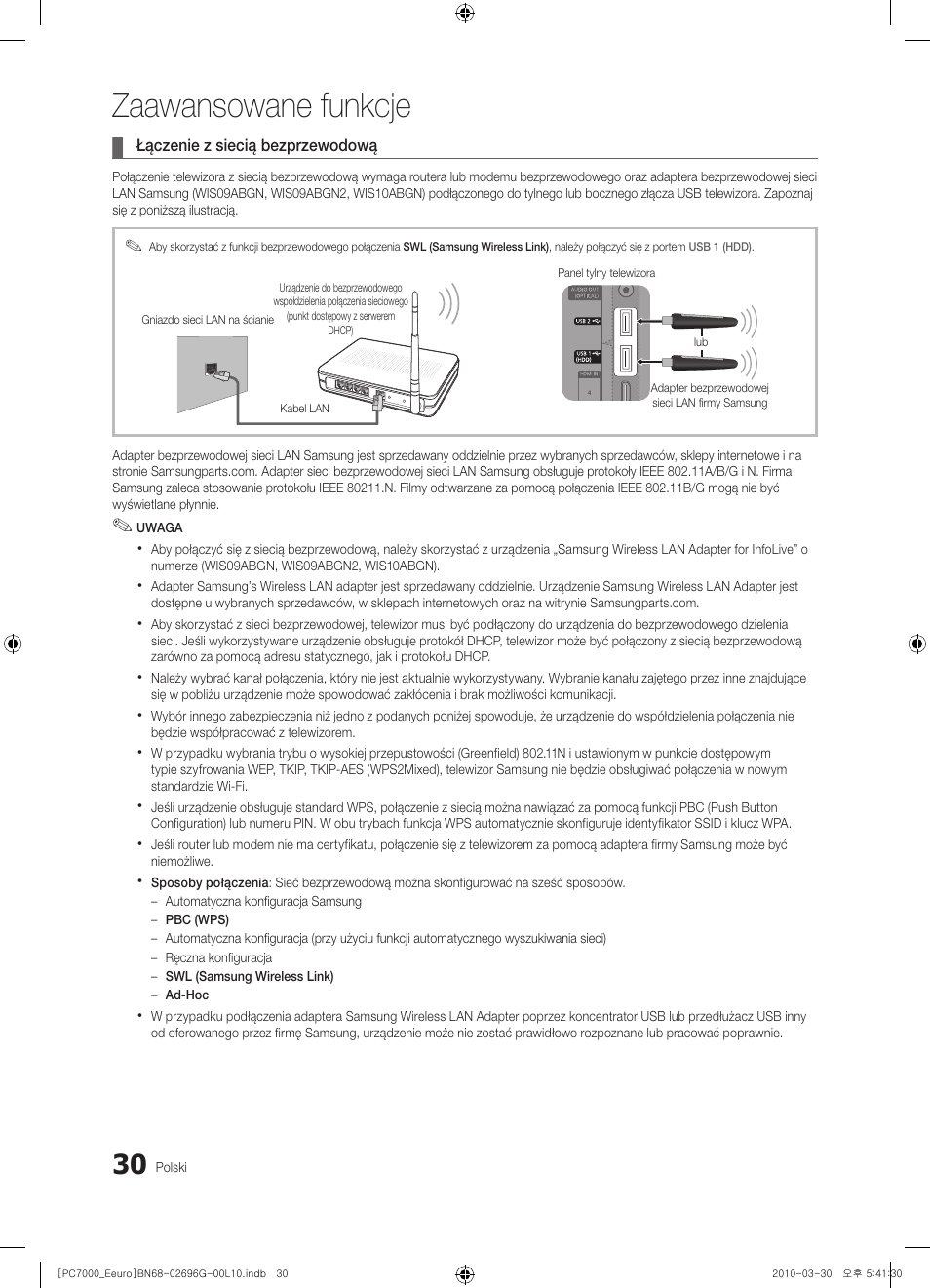 Zaawansowane funkcje | Samsung PS50C7000YW User Manual | Page 154 / 621