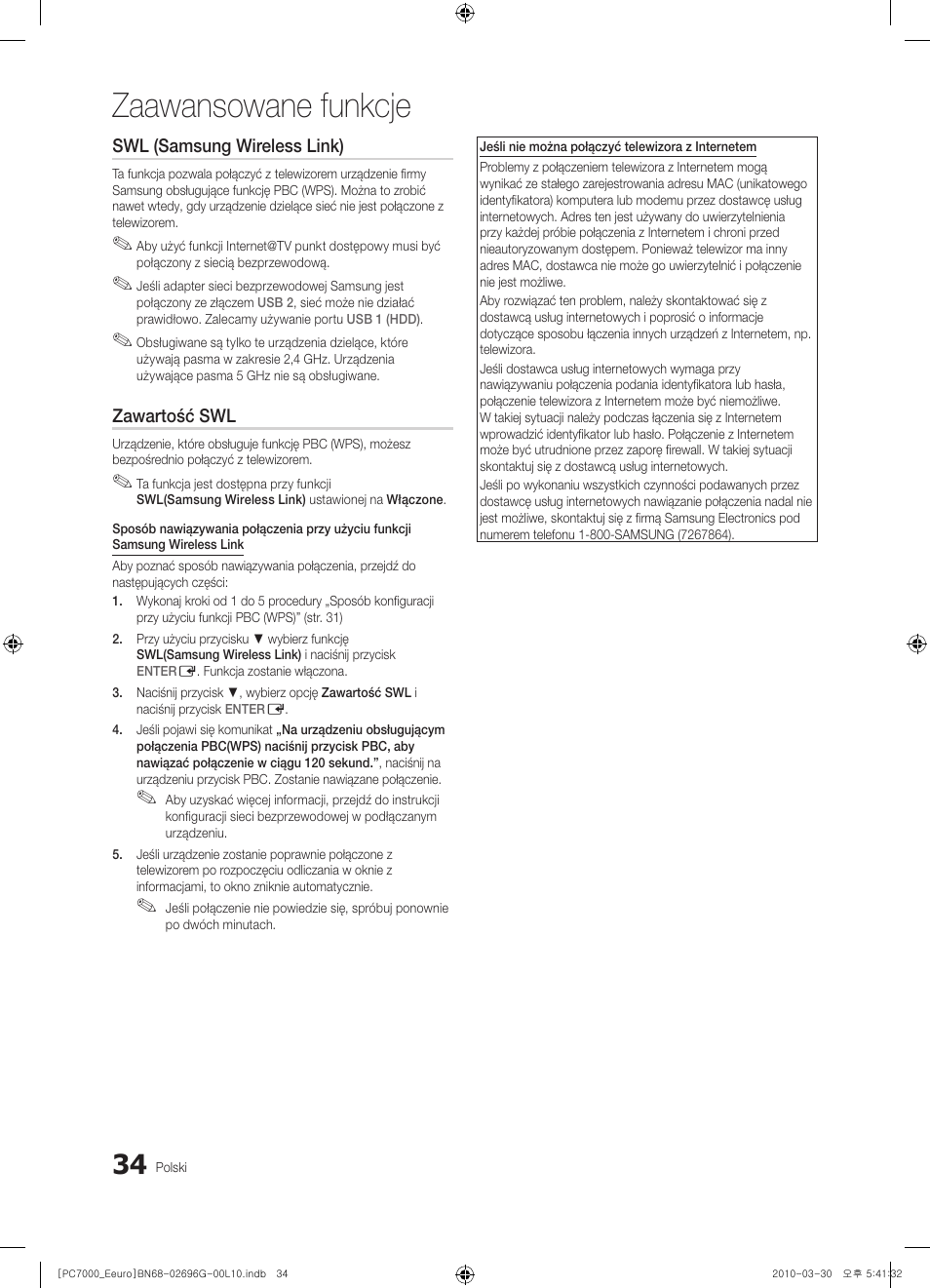 Zaawansowane funkcje | Samsung PS50C7000YW User Manual | Page 158 / 621