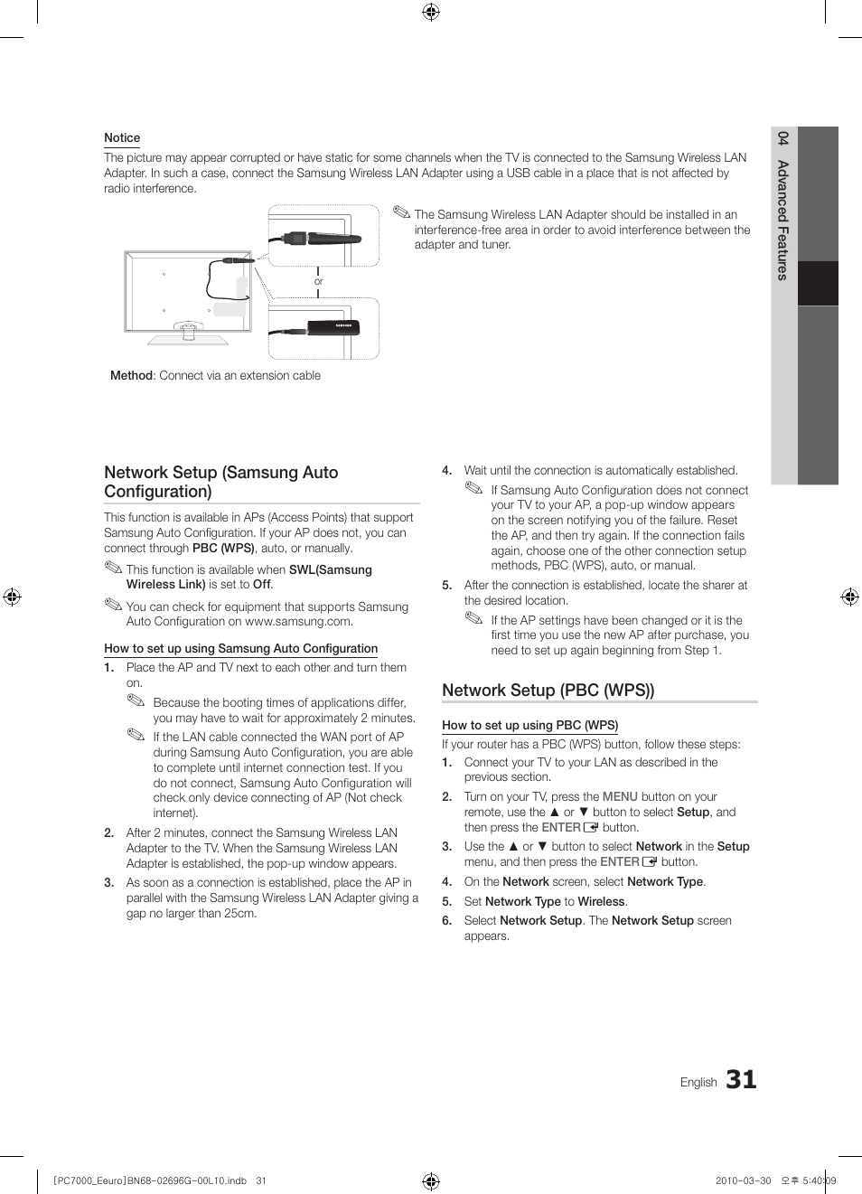 Samsung PS50C7000YW User Manual | Page 31 / 621