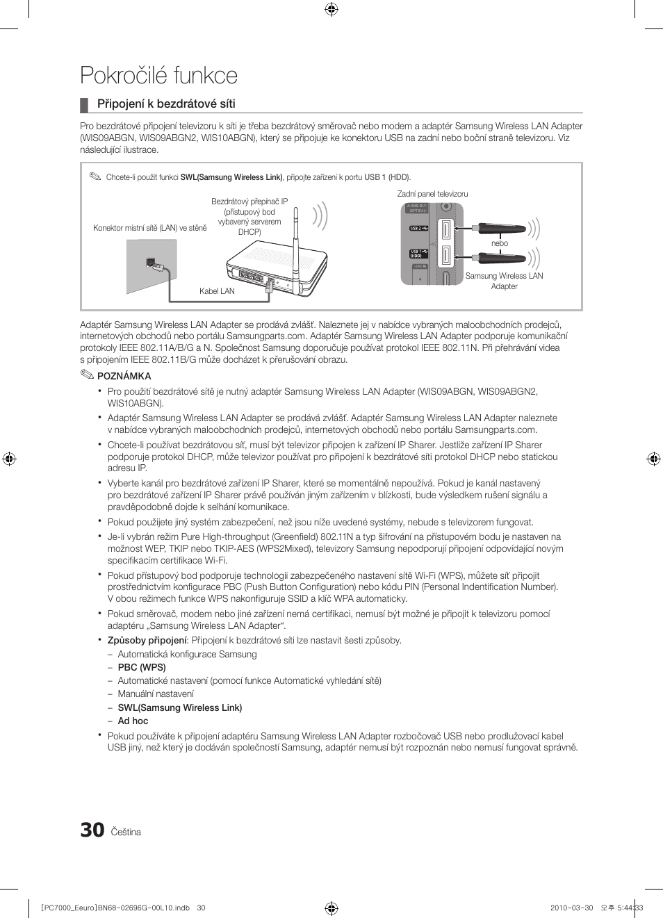 Pokročilé funkce | Samsung PS50C7000YW User Manual | Page 402 / 621