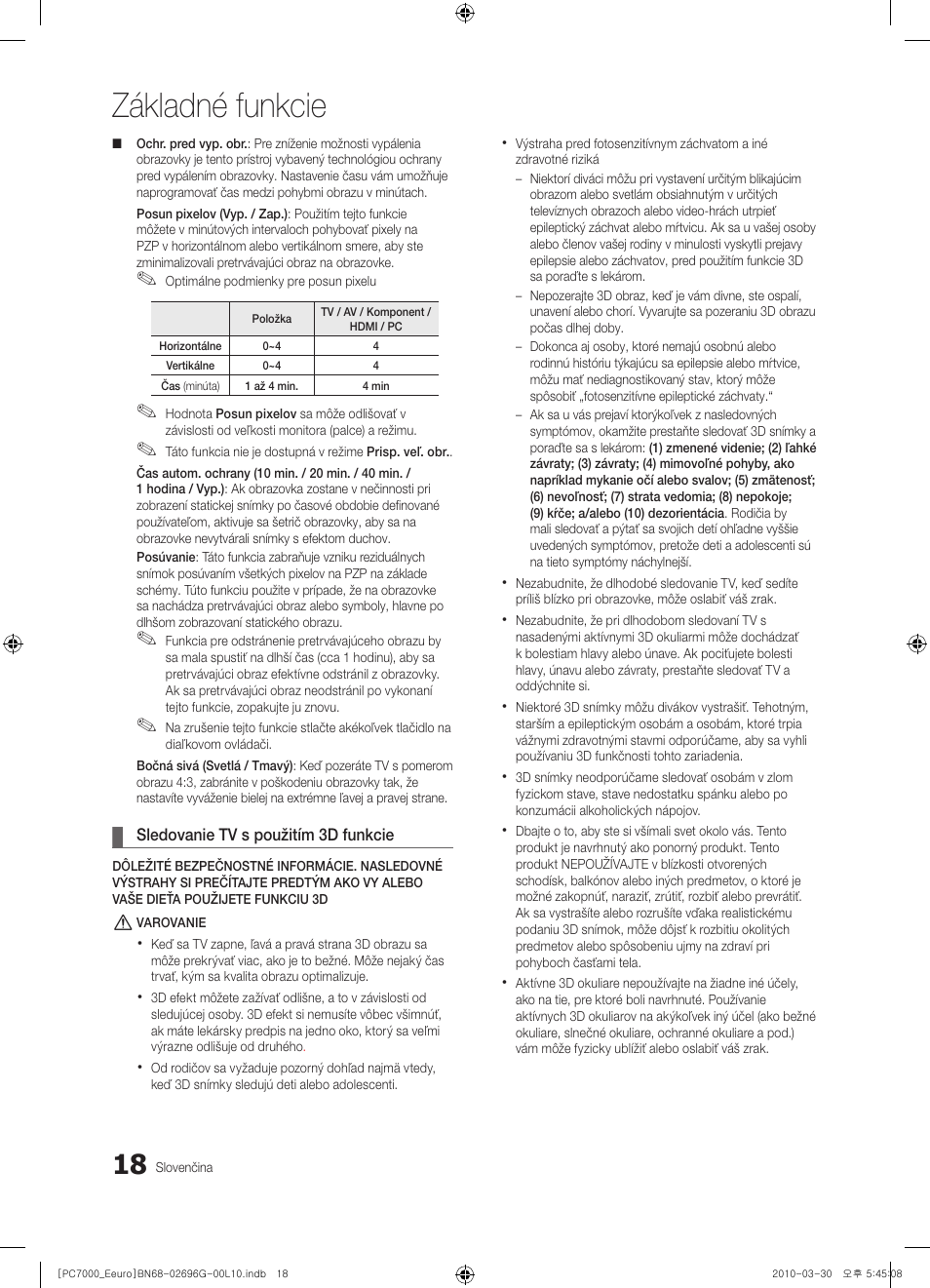Základné funkcie | Samsung PS50C7000YW User Manual | Page 452 / 621