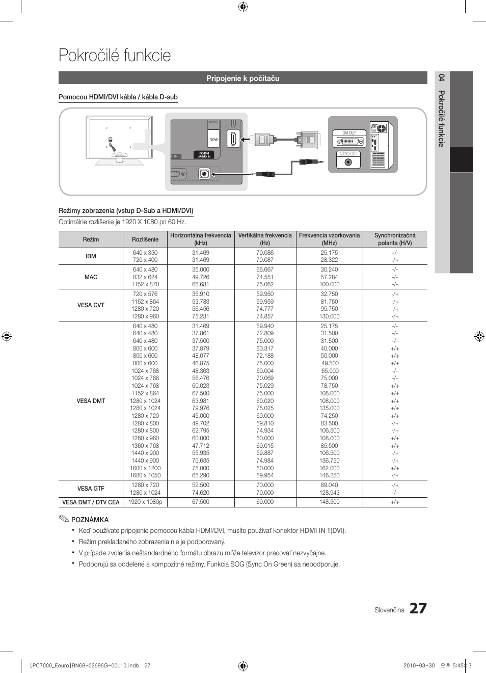 Pokročilé funkcie | Samsung PS50C7000YW User Manual | Page 461 / 621