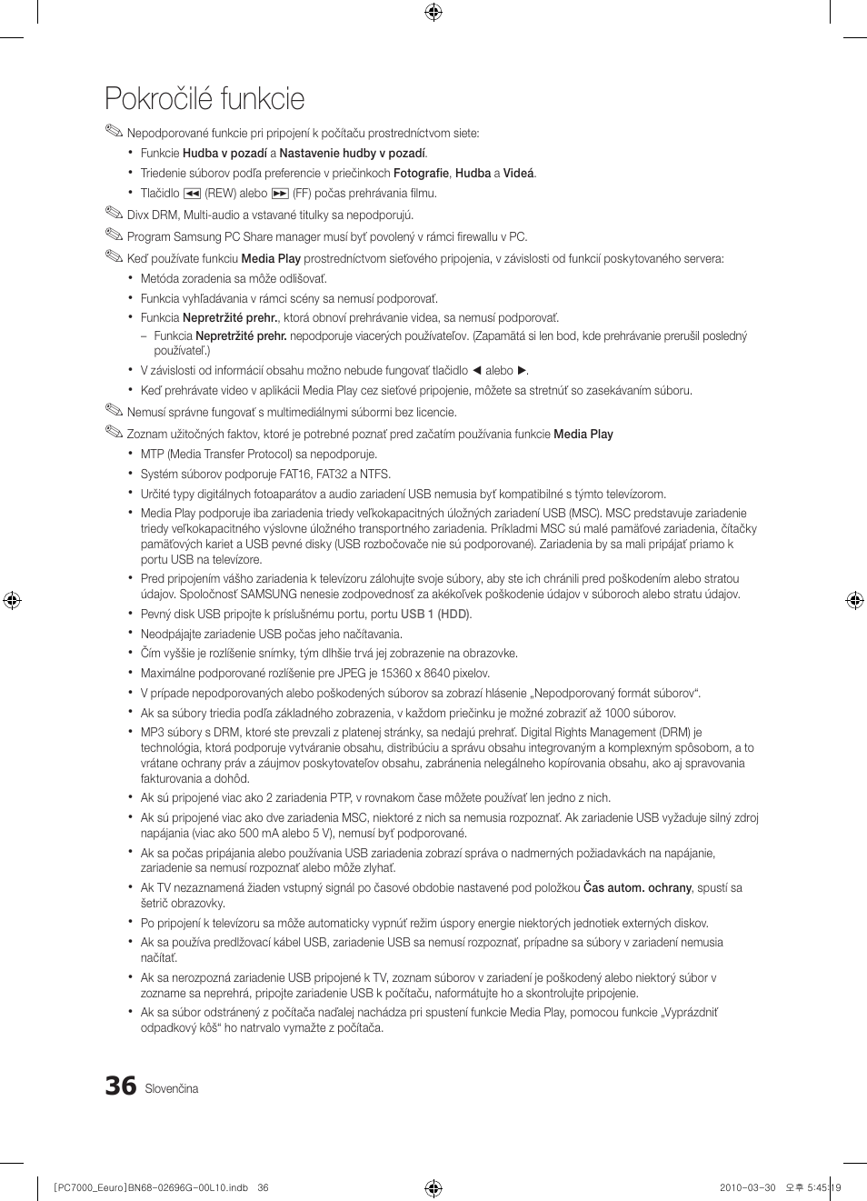 Pokročilé funkcie | Samsung PS50C7000YW User Manual | Page 470 / 621