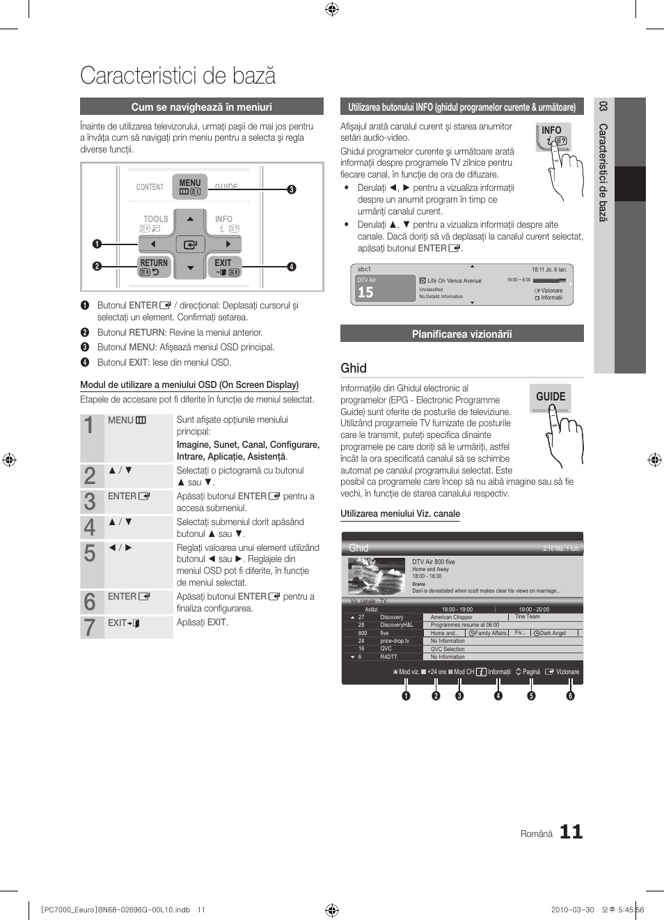 Caracteristici de bază, Ghid | Samsung PS50C7000YW User Manual | Page 507 / 621