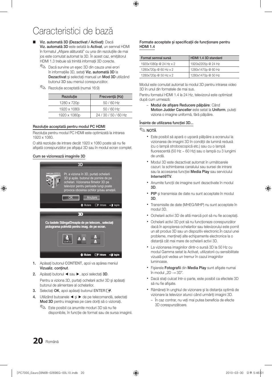 Caracteristici de bază | Samsung PS50C7000YW User Manual | Page 516 / 621