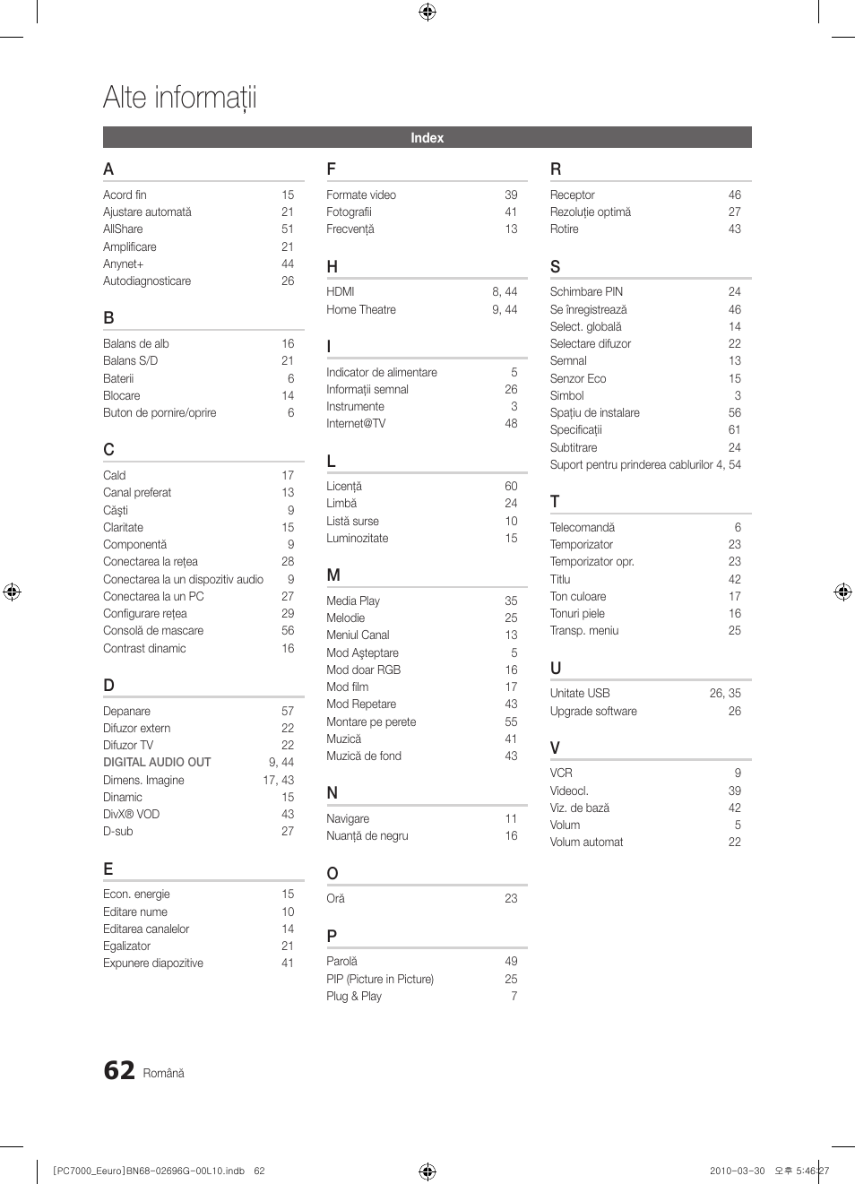 Alte informaţii | Samsung PS50C7000YW User Manual | Page 558 / 621