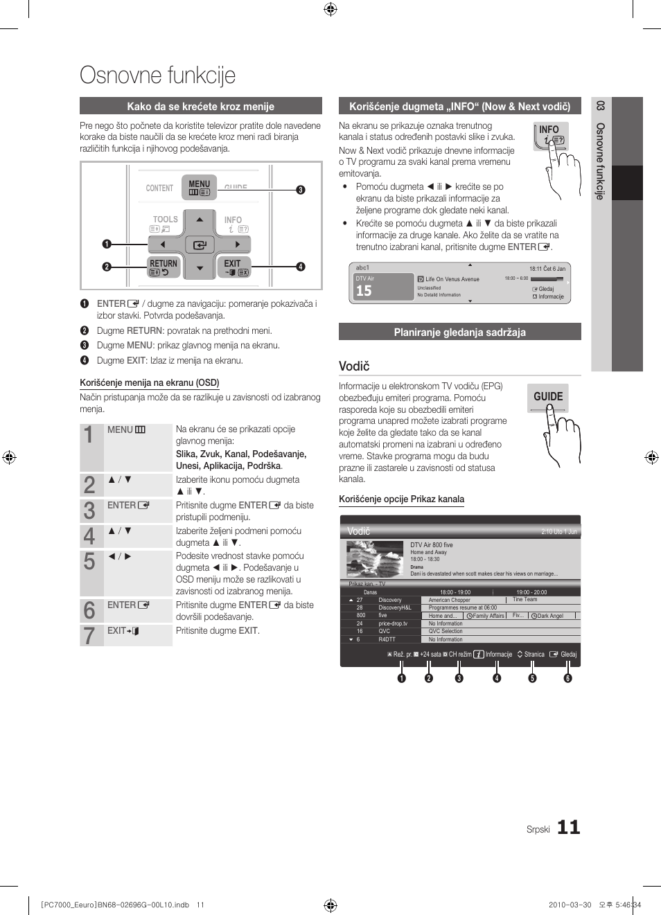 Osnovne funkcije, Vodič | Samsung PS50C7000YW User Manual | Page 569 / 621