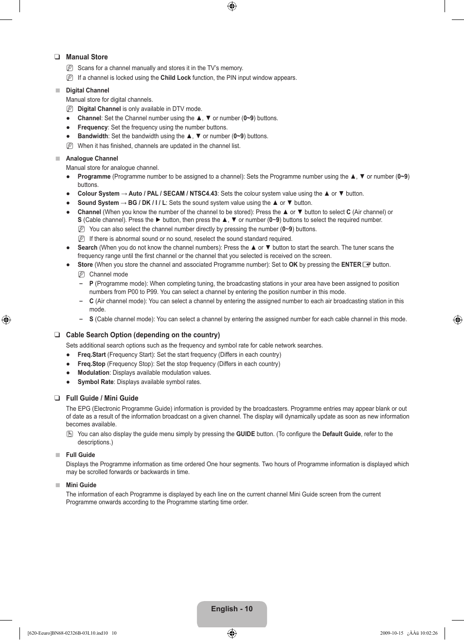 Samsung LE46B620R3W User Manual | Page 12 / 502