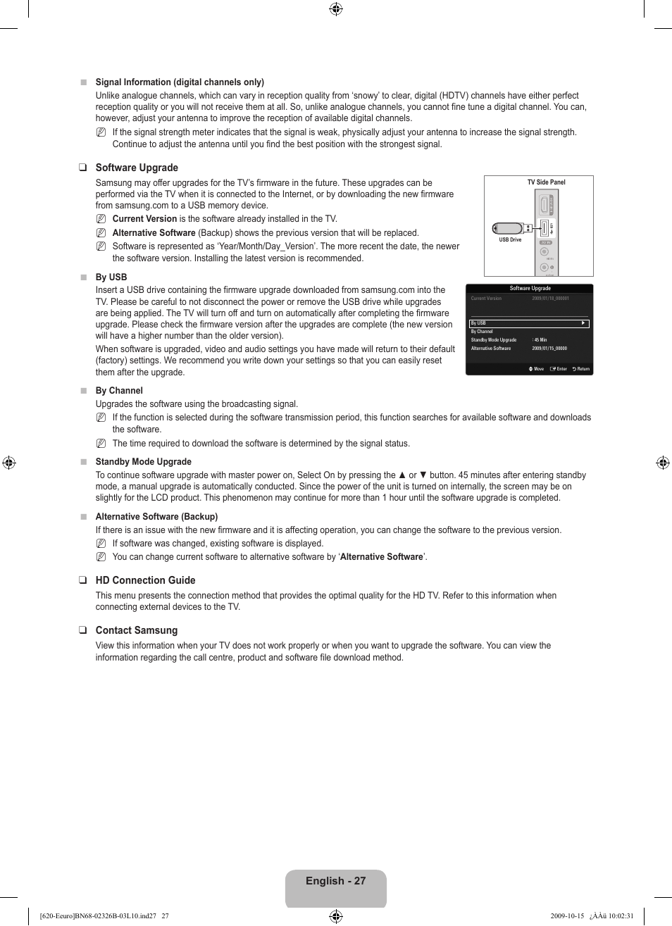 Samsung LE46B620R3W User Manual | Page 29 / 502