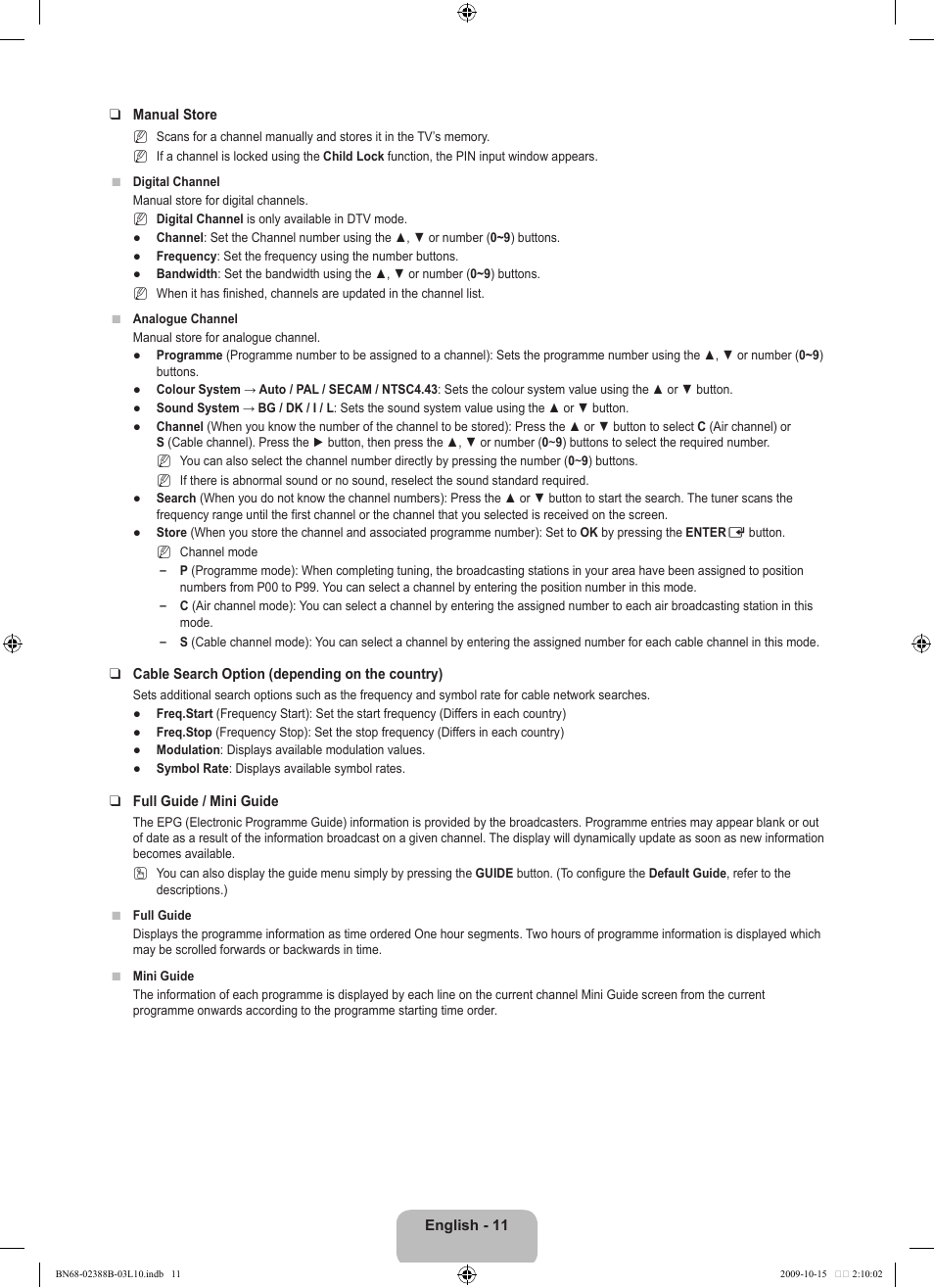 Samsung UE32B6000VW User Manual | Page 13 / 542