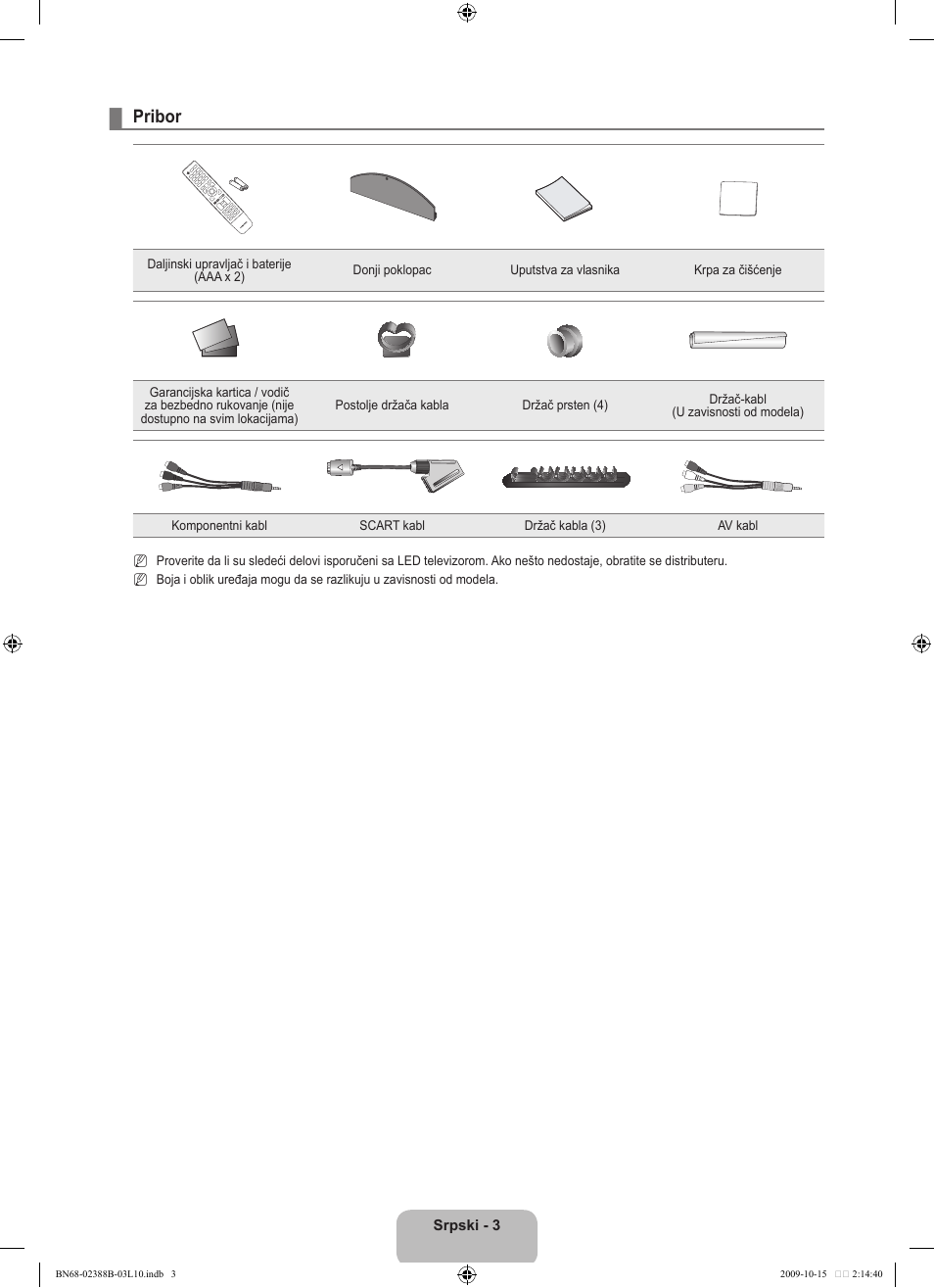 Pribor | Samsung UE32B6000VW User Manual | Page 487 / 542