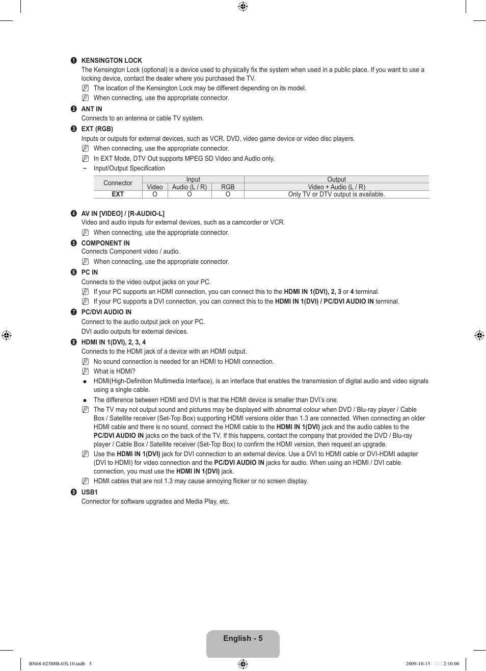 Samsung UE32B6000VW User Manual | Page 7 / 542