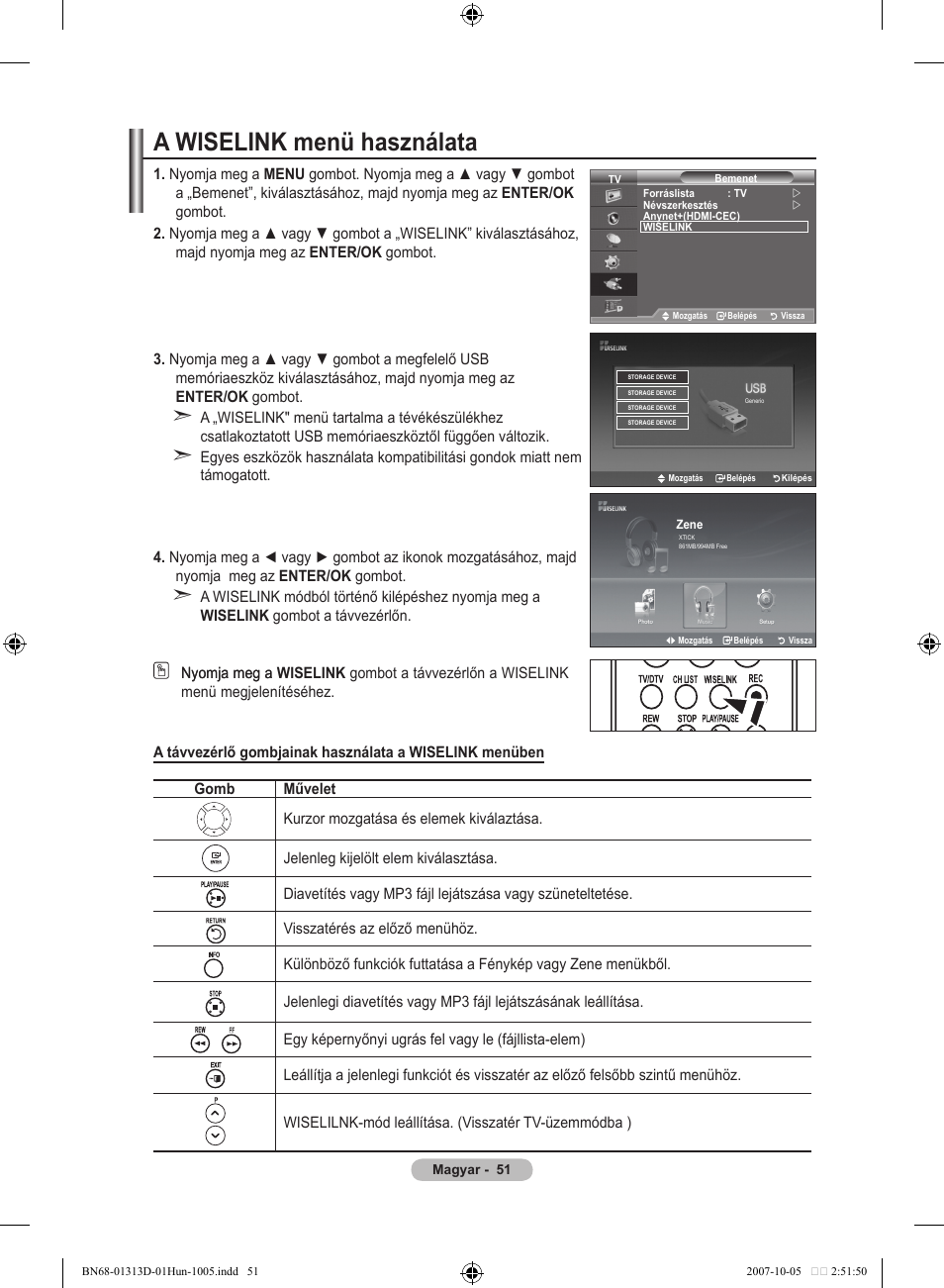 A wiselink menü használata | Samsung LE70F96BD User Manual | Page 117 / 578