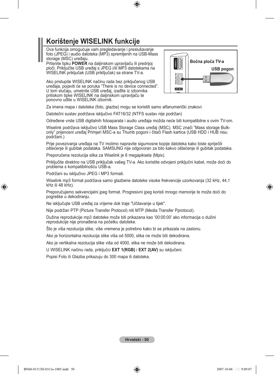 Korištenje wiselink funkcije | Samsung LE70F96BD User Manual | Page 372 / 578