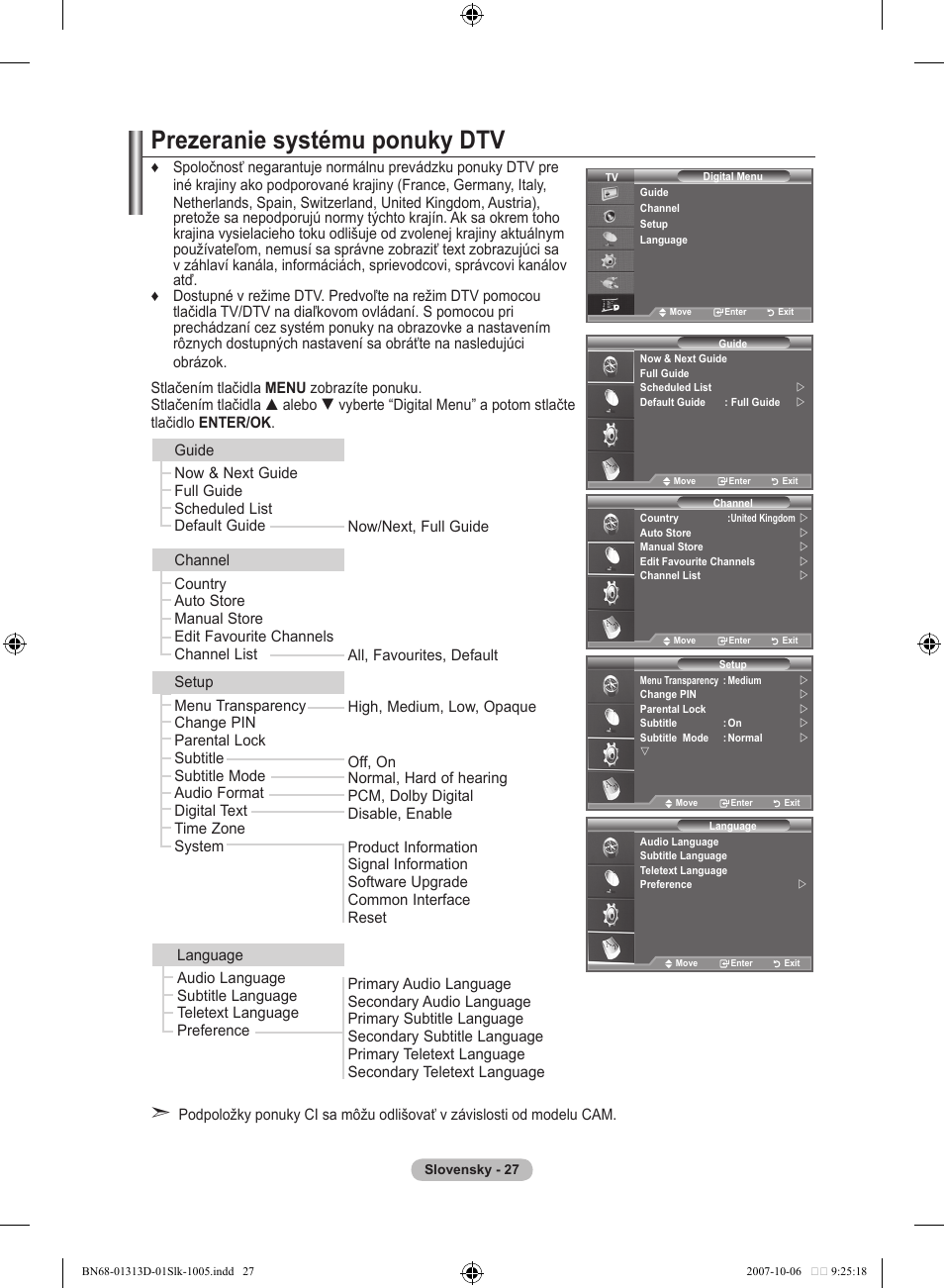 Prezeranie systému ponuky dtv | Samsung LE70F96BD User Manual | Page 477 / 578