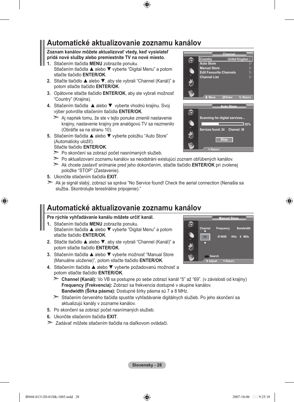 Automatické aktualizovanie zoznamu kanálov | Samsung LE70F96BD User Manual | Page 478 / 578