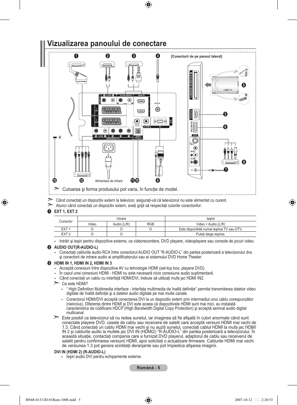 Vizualizarea panoului de conectare | Samsung LE70F96BD User Manual | Page 519 / 578