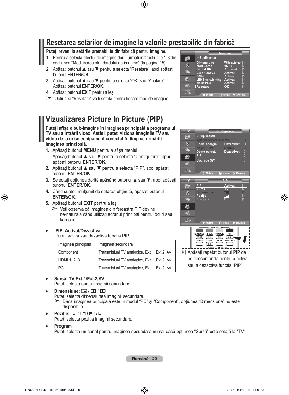 Vizualizarea picture in picture (pip) | Samsung LE70F96BD User Manual | Page 534 / 578