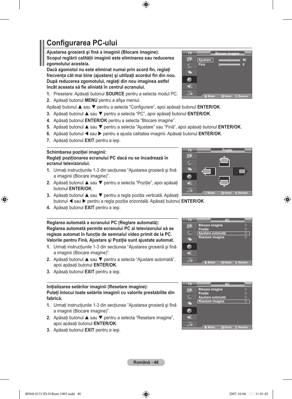Configurarea pc-ului | Samsung LE70F96BD User Manual | Page 562 / 578