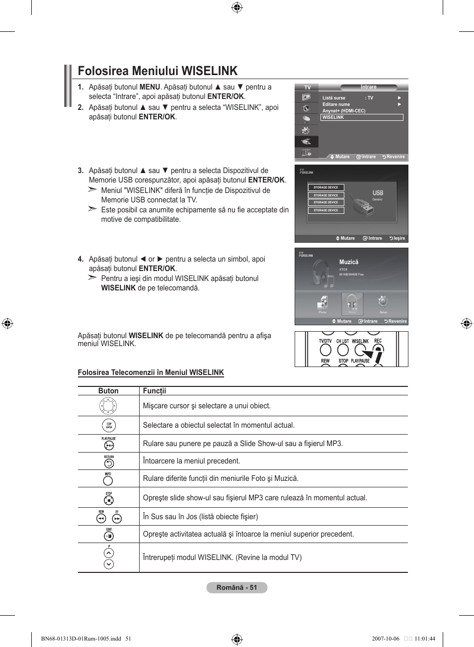 Folosirea meniului wiselink | Samsung LE70F96BD User Manual | Page 565 / 578