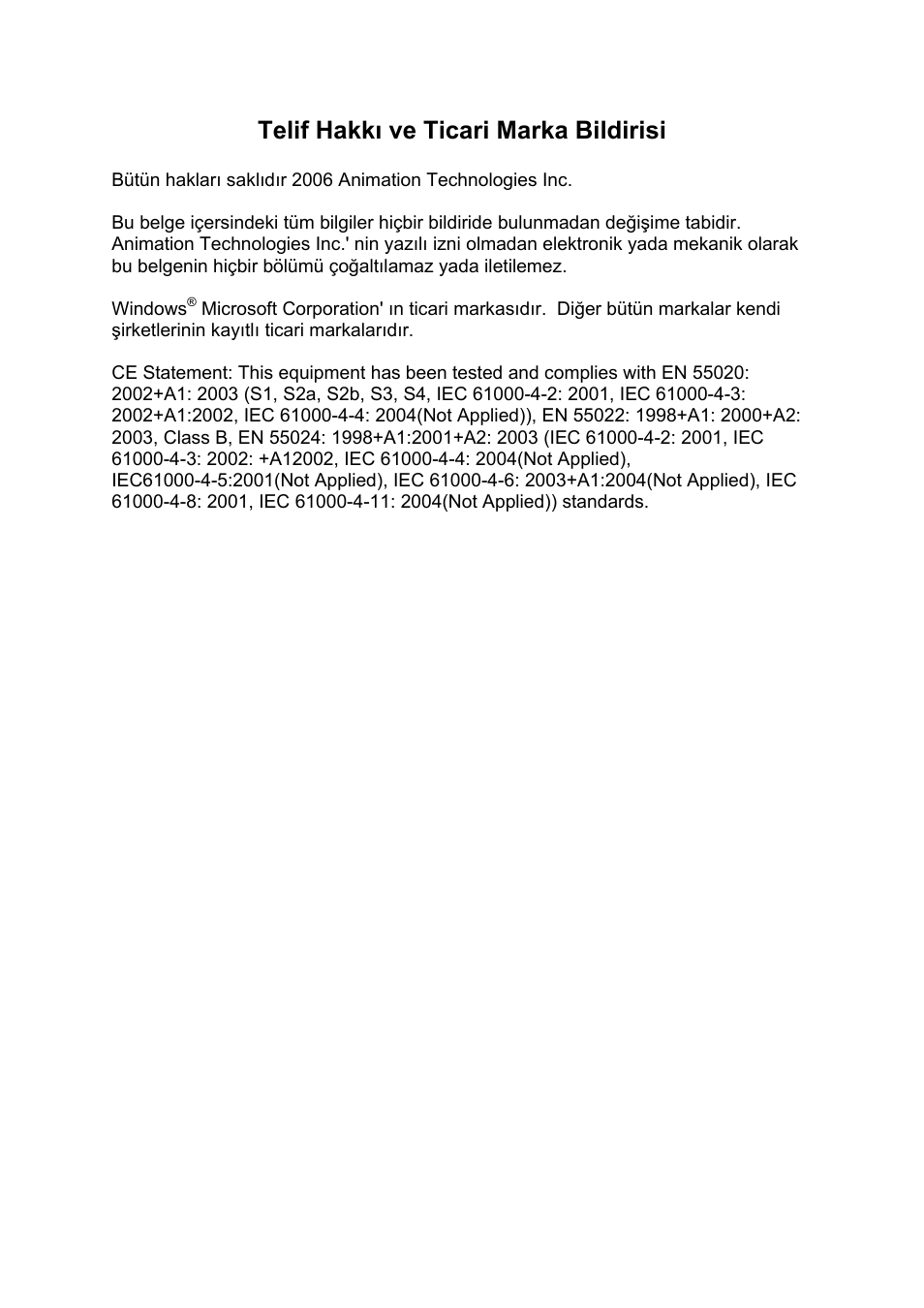 Telif hakkı ve ticari marka bildirisi | Animation Tech LifeView TV Walker QQ User Manual | Page 31 / 56