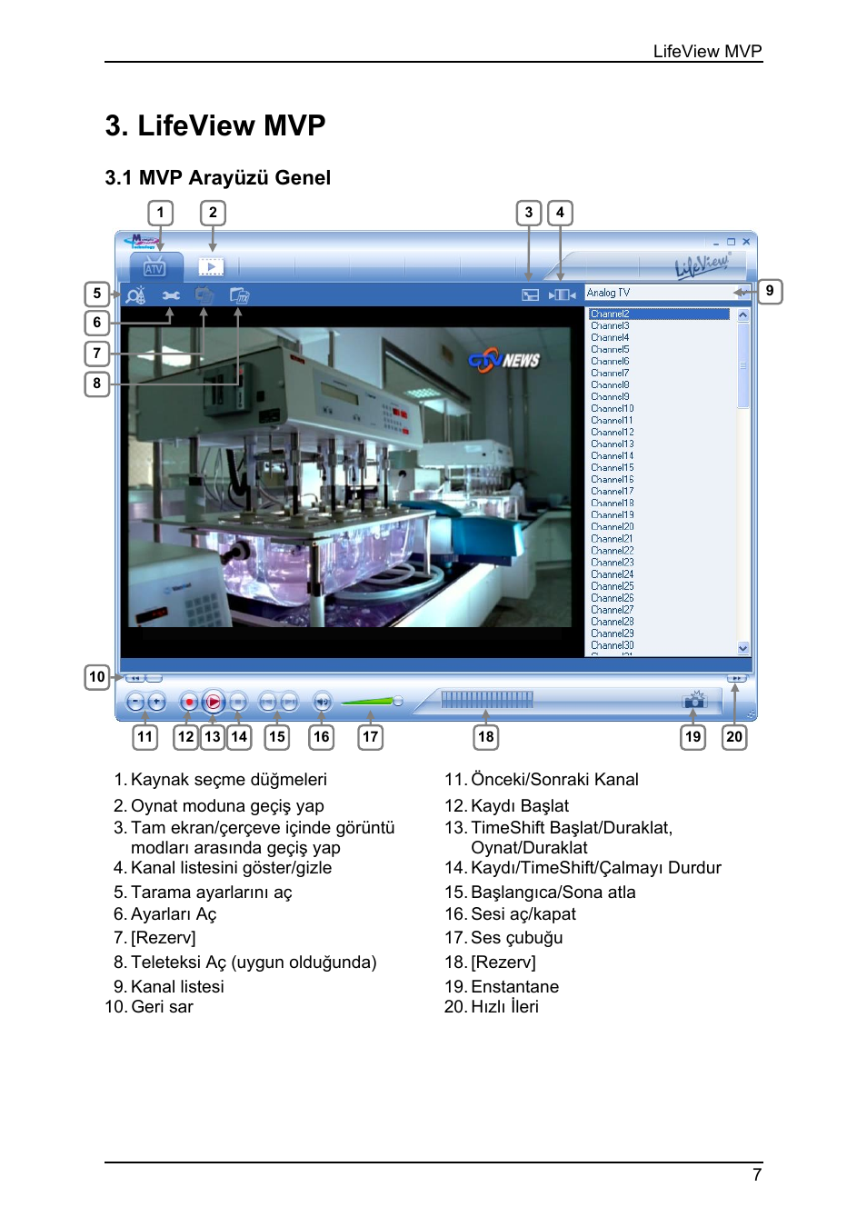 Lifeview mvp, 1 mvp arayüzü genel | Animation Tech LifeView TV Walker QQ User Manual | Page 41 / 56