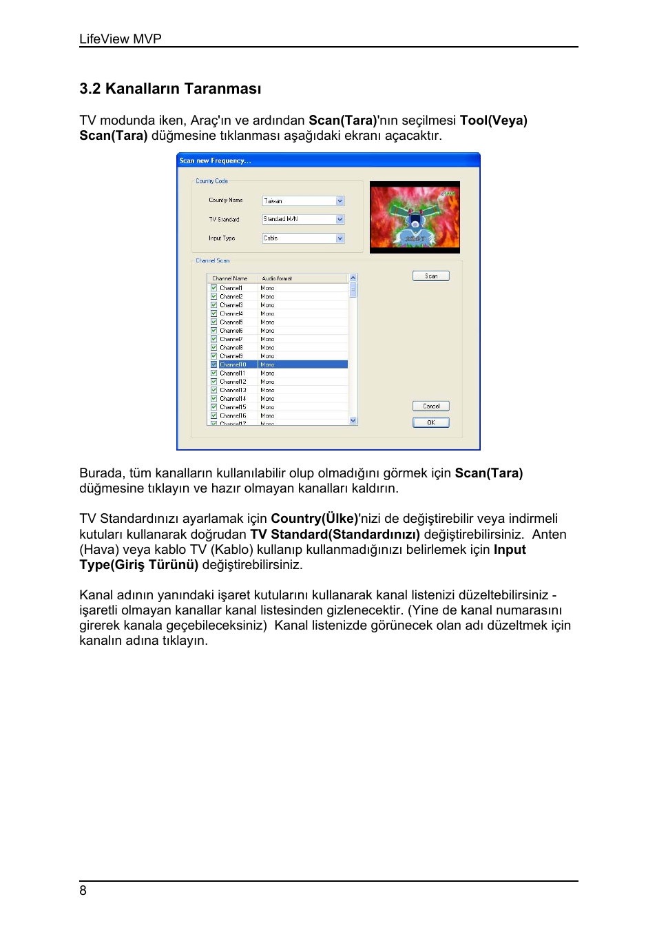 2 kanalların taranması | Animation Tech LifeView TV Walker QQ User Manual | Page 42 / 56