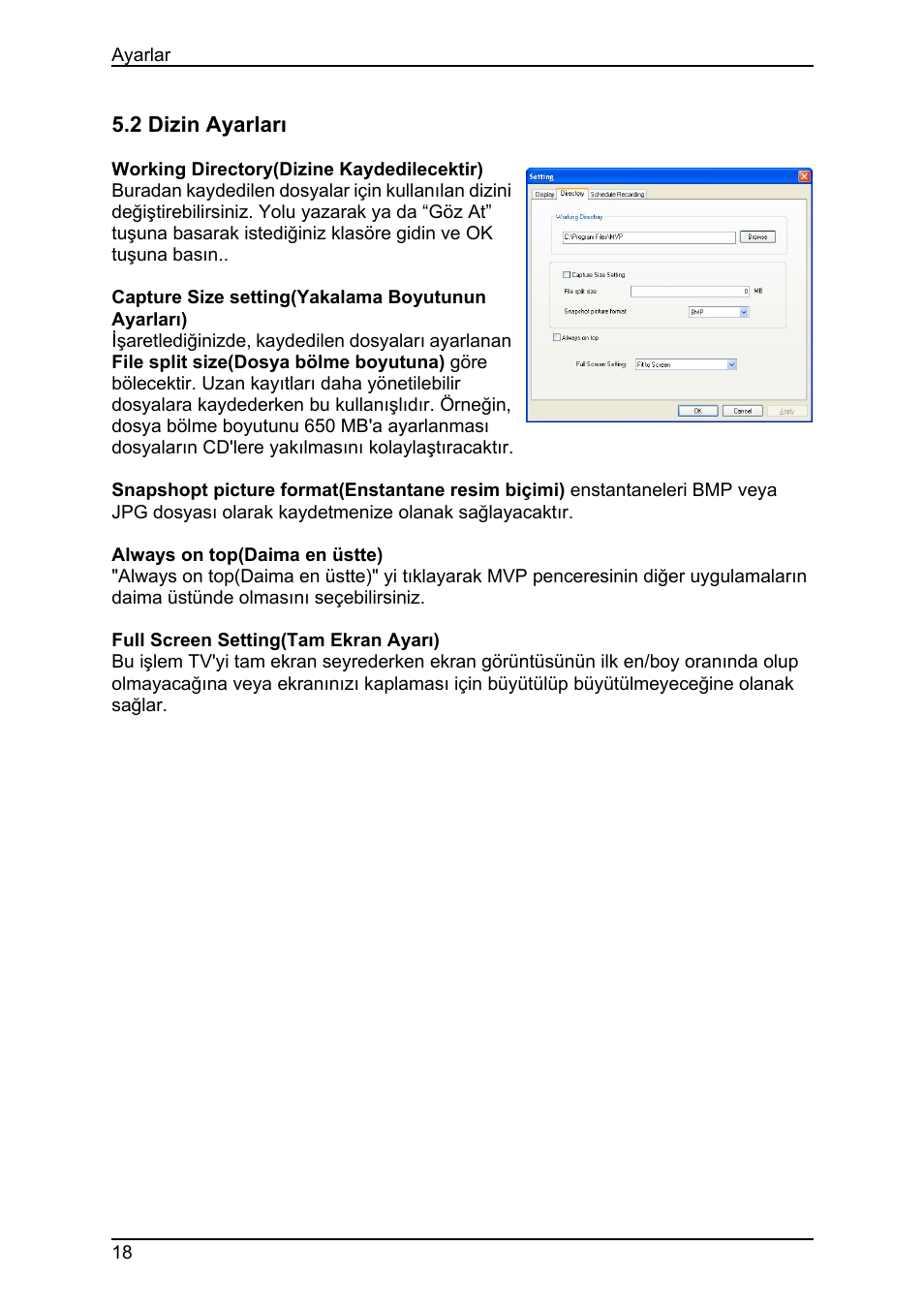 2 dizin ayarları | Animation Tech LifeView TV Walker QQ User Manual | Page 52 / 56