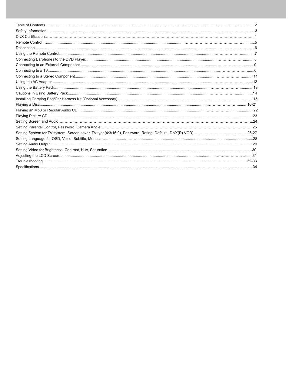 Avayon DXP-7P User Manual | Page 2 / 36