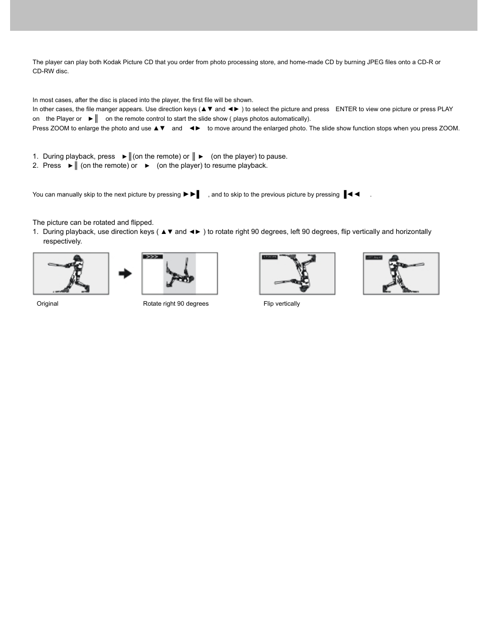 Playing a picture cd | Avayon DXP-7P User Manual | Page 23 / 36