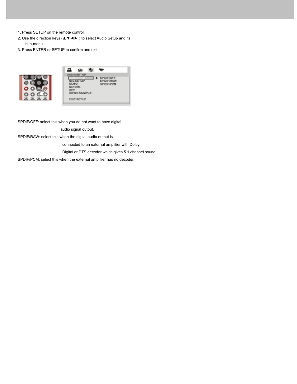 Setting audio output | Avayon DXP-7P User Manual | Page 29 / 36