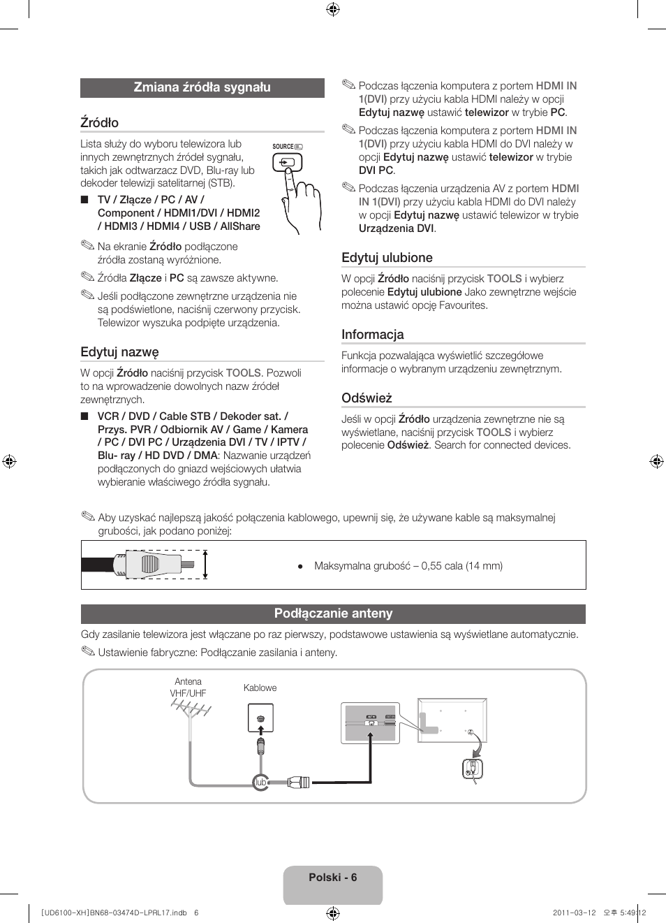 Samsung UE40D6120SW User Manual | Page 48 / 344