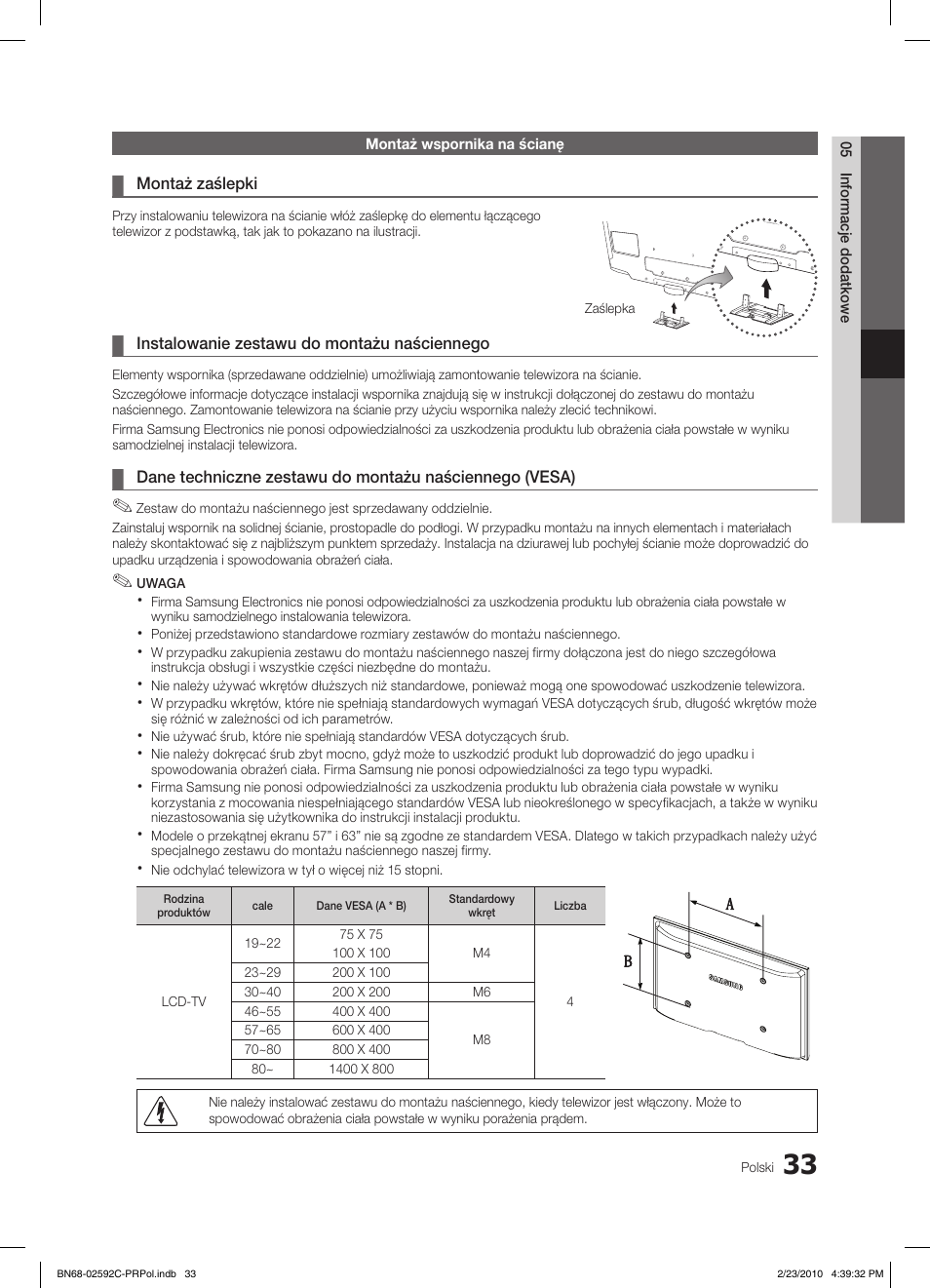 Samsung LE32C450E1W User Manual | Page 111 / 391