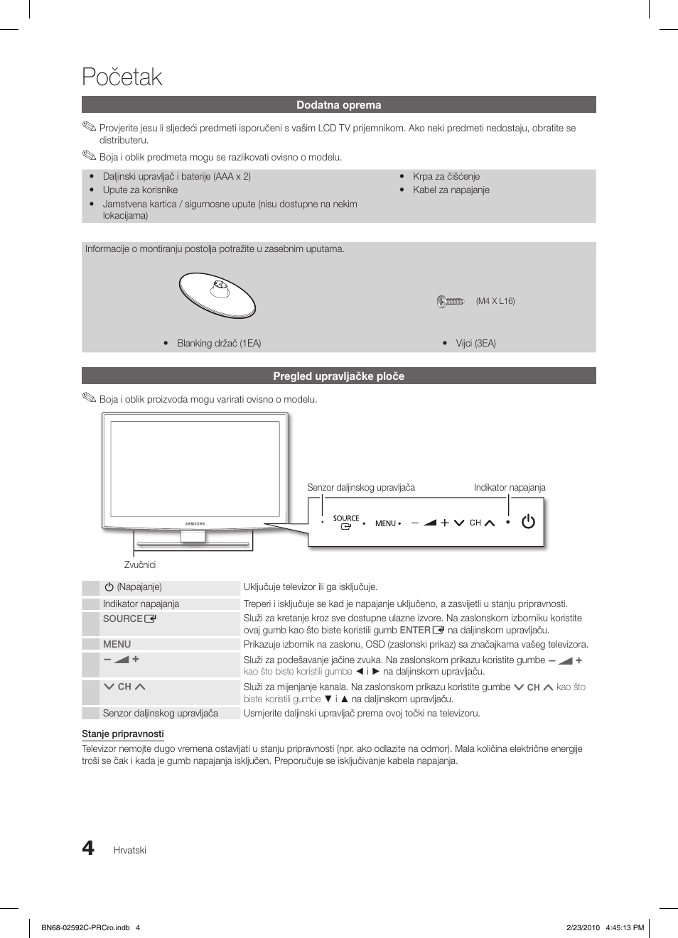 Početak | Samsung LE32C450E1W User Manual | Page 199 / 391