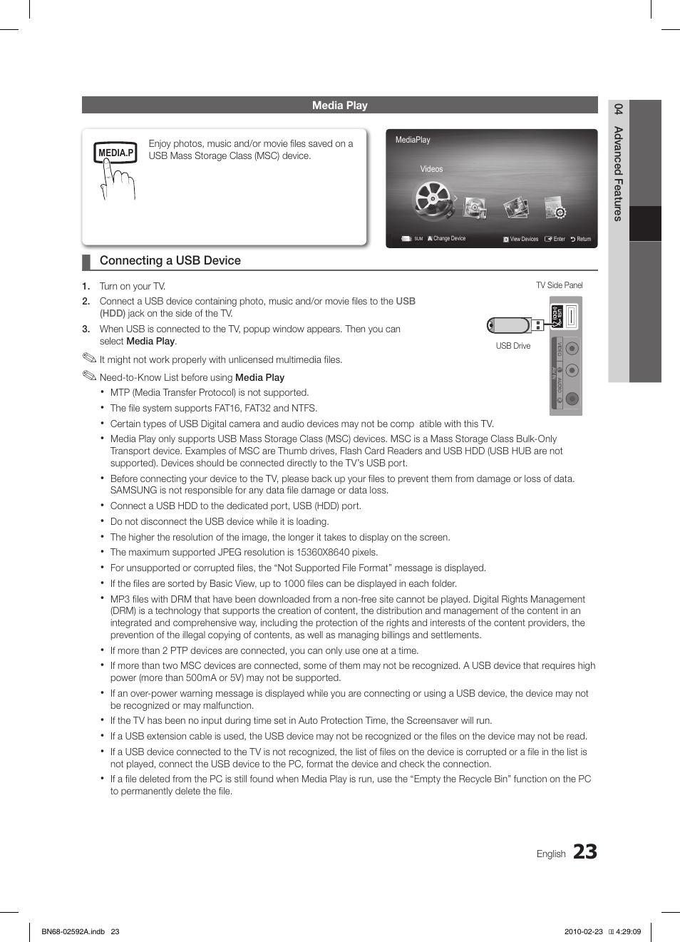 Samsung LE32C450E1W User Manual | Page 23 / 391