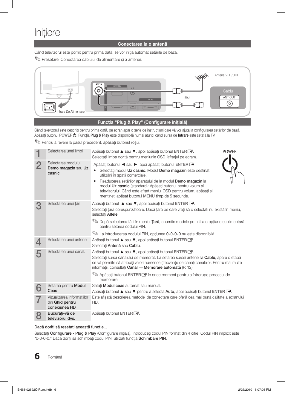 Iniţiere | Samsung LE32C450E1W User Manual | Page 318 / 391