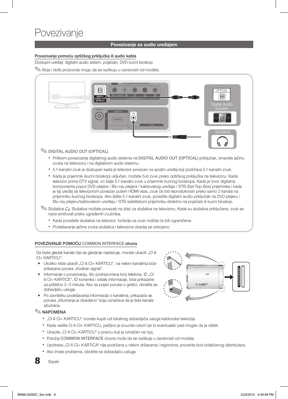 Povezivanje | Samsung LE32C450E1W User Manual | Page 359 / 391