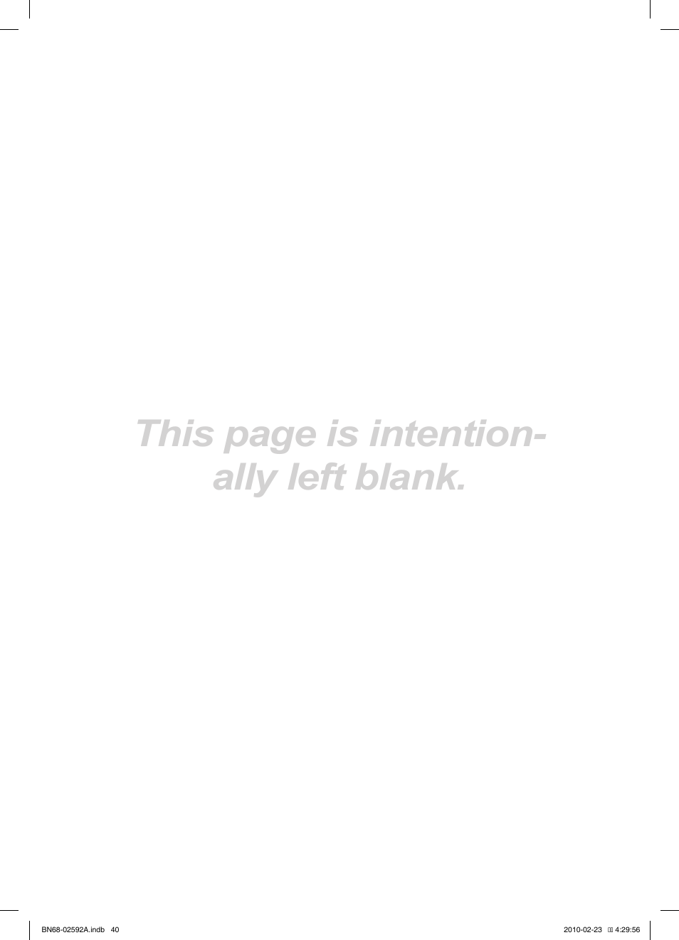 This page is intention- ally left blank | Samsung LE32C450E1W User Manual | Page 40 / 391