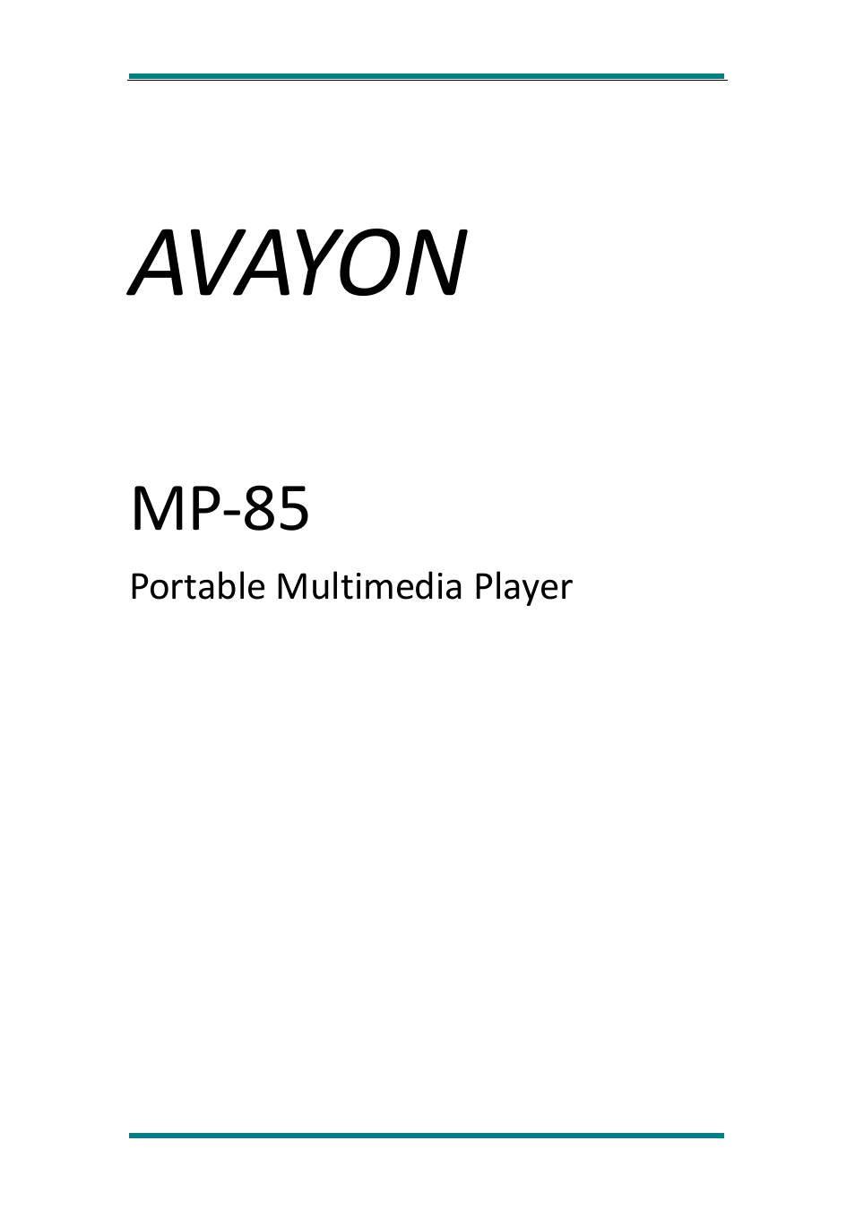 Avayon MP-85 User Manual | 16 pages