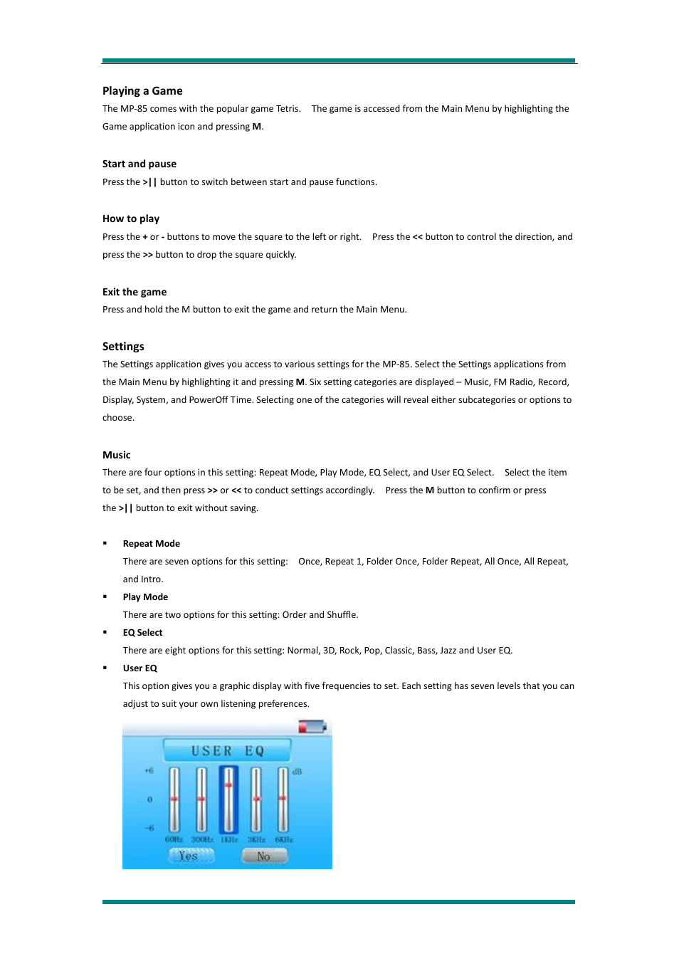 Playing a game, Start and pause, How to play | Exit the game, Settings, Music | Avayon MP-85 User Manual | Page 11 / 16