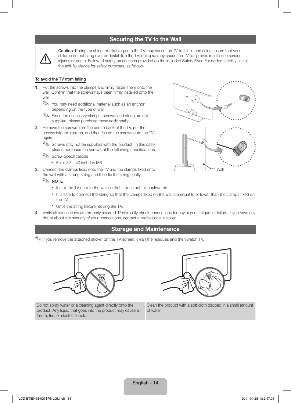 Samsung LE32D403E2W User Manual | Page 14 / 127