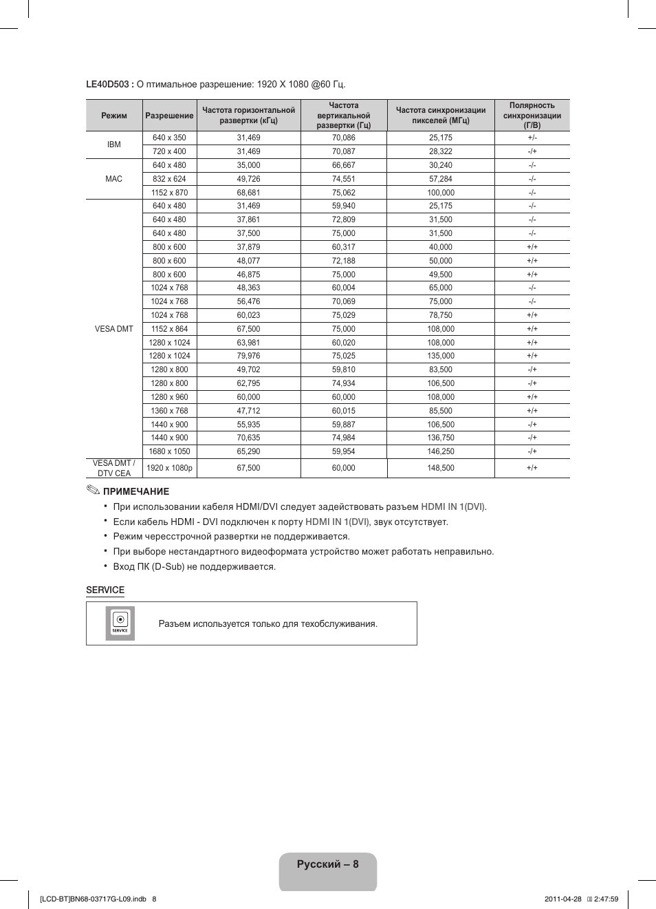 Samsung LE32D403E2W User Manual | Page 50 / 127