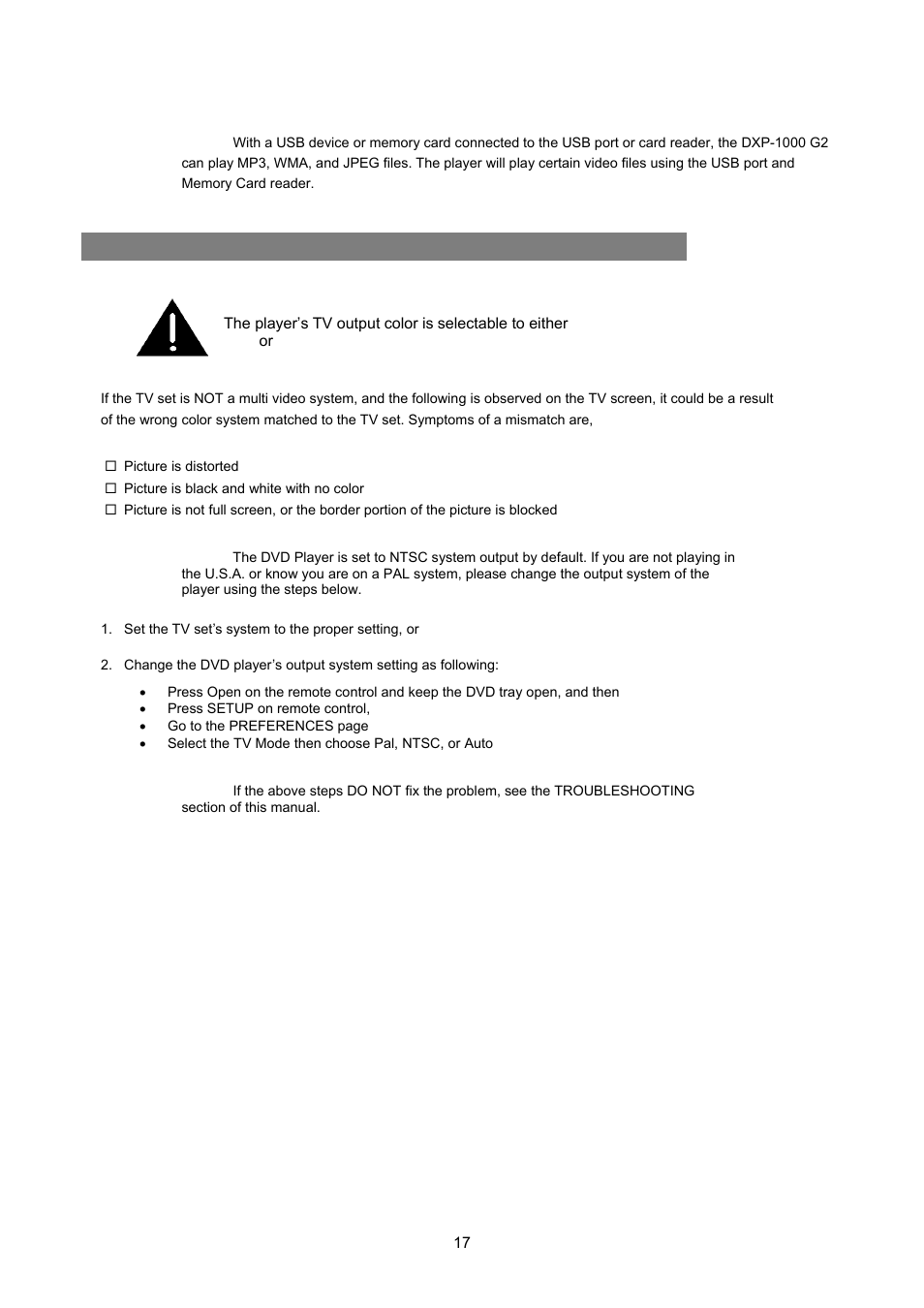 Video setup, Ideo, Etup | Avayon DXP-1000 G2 User Manual | Page 17 / 39