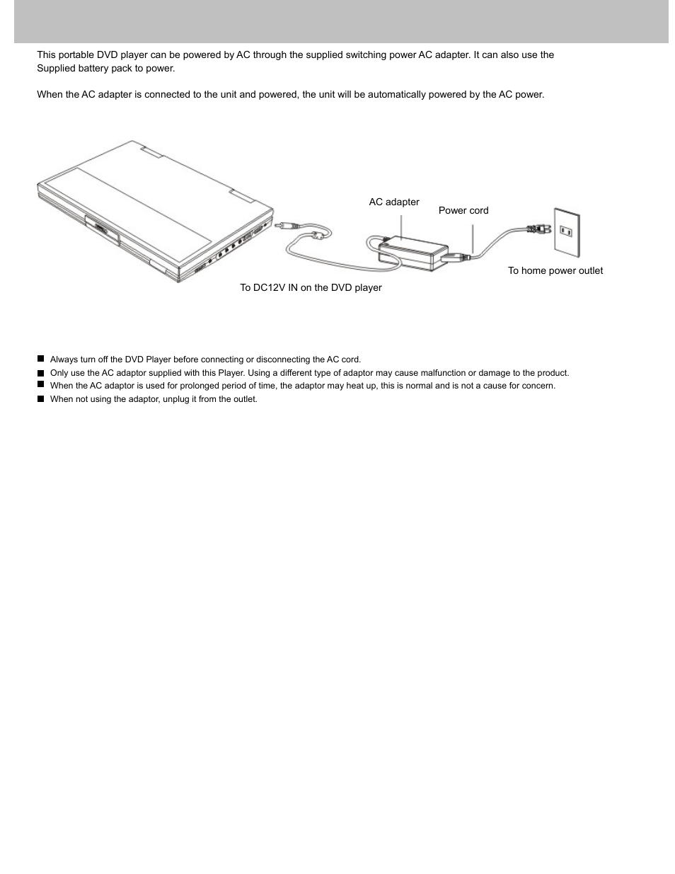 Using the ac adapter | Avayon DXP-10P User Manual | Page 14 / 35
