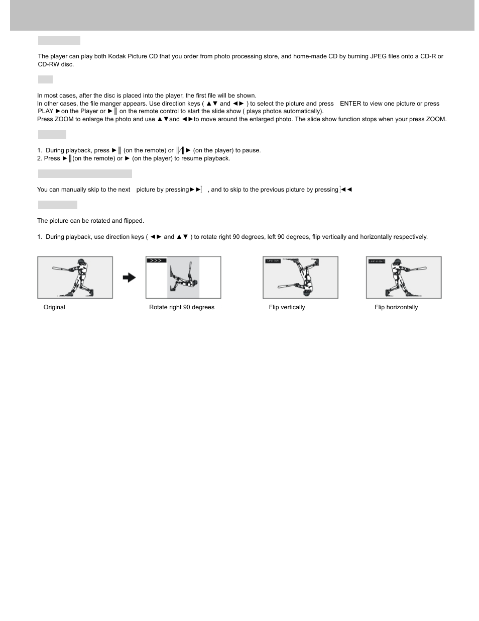 Playing picture cd | Avayon DXP-10P User Manual | Page 24 / 35