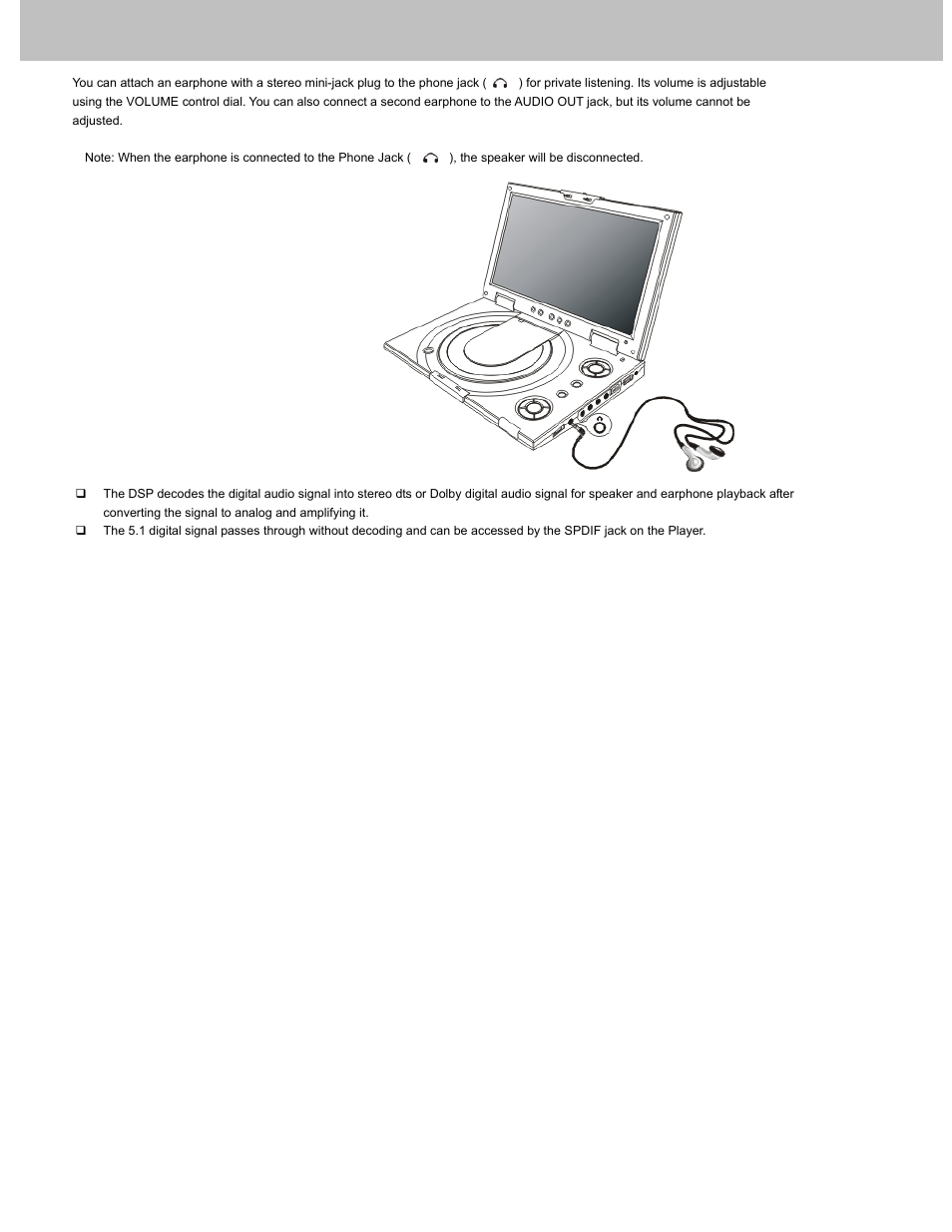 Connecting earphones to the dvd player | Avayon DXP-10P User Manual | Page 8 / 35