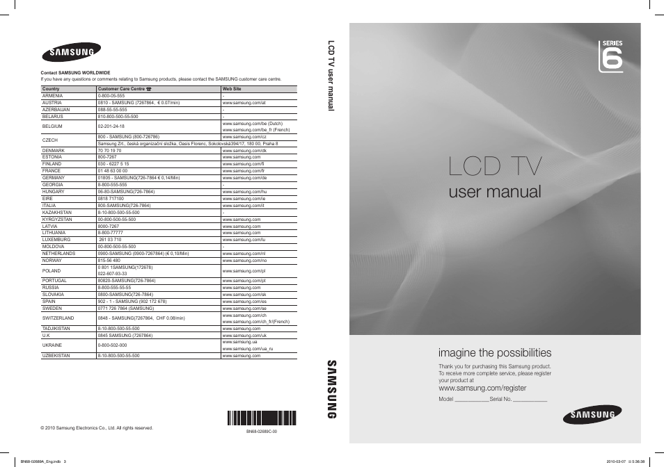 Samsung LE40C630K1W User Manual | 491 pages