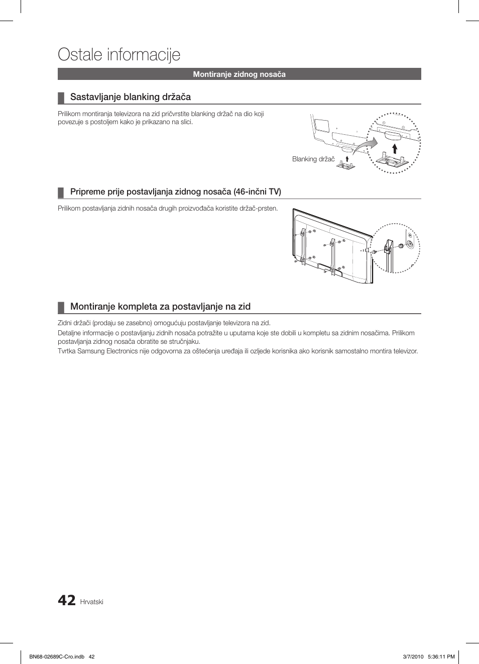 Ostale informacije | Samsung LE40C630K1W User Manual | Page 287 / 491