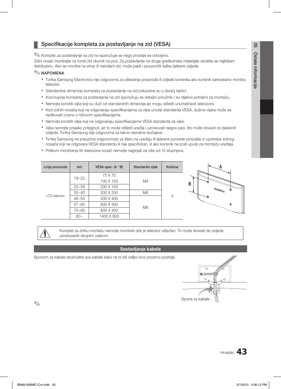 Samsung LE40C630K1W User Manual | Page 288 / 491